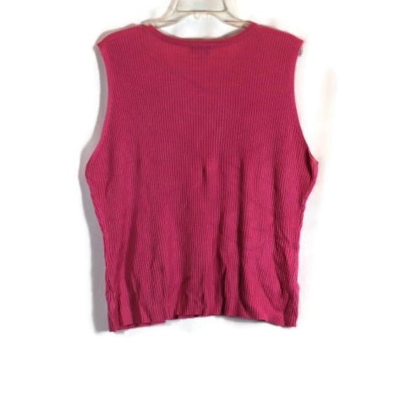KB Collection Pink Women's Tank Top Sleeveless Blouse Pullover Size 2X 009 - Picture 3 of 4